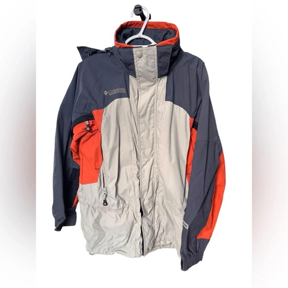 Columbia Men's Fire Ridge Jacket Size M Orange Cream Dark Grey